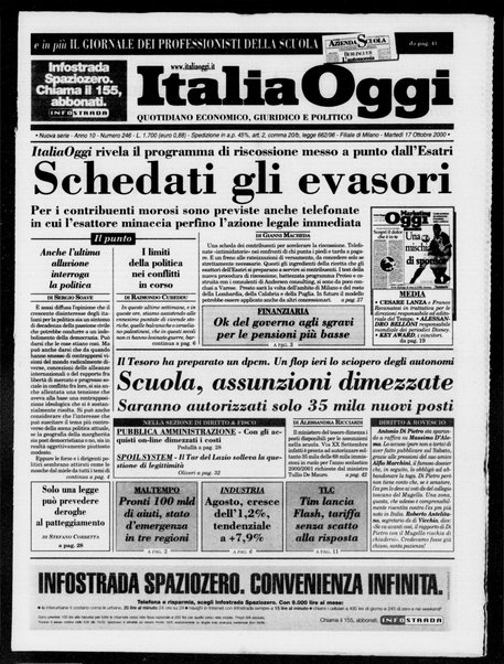 Italia oggi : quotidiano di economia finanza e politica